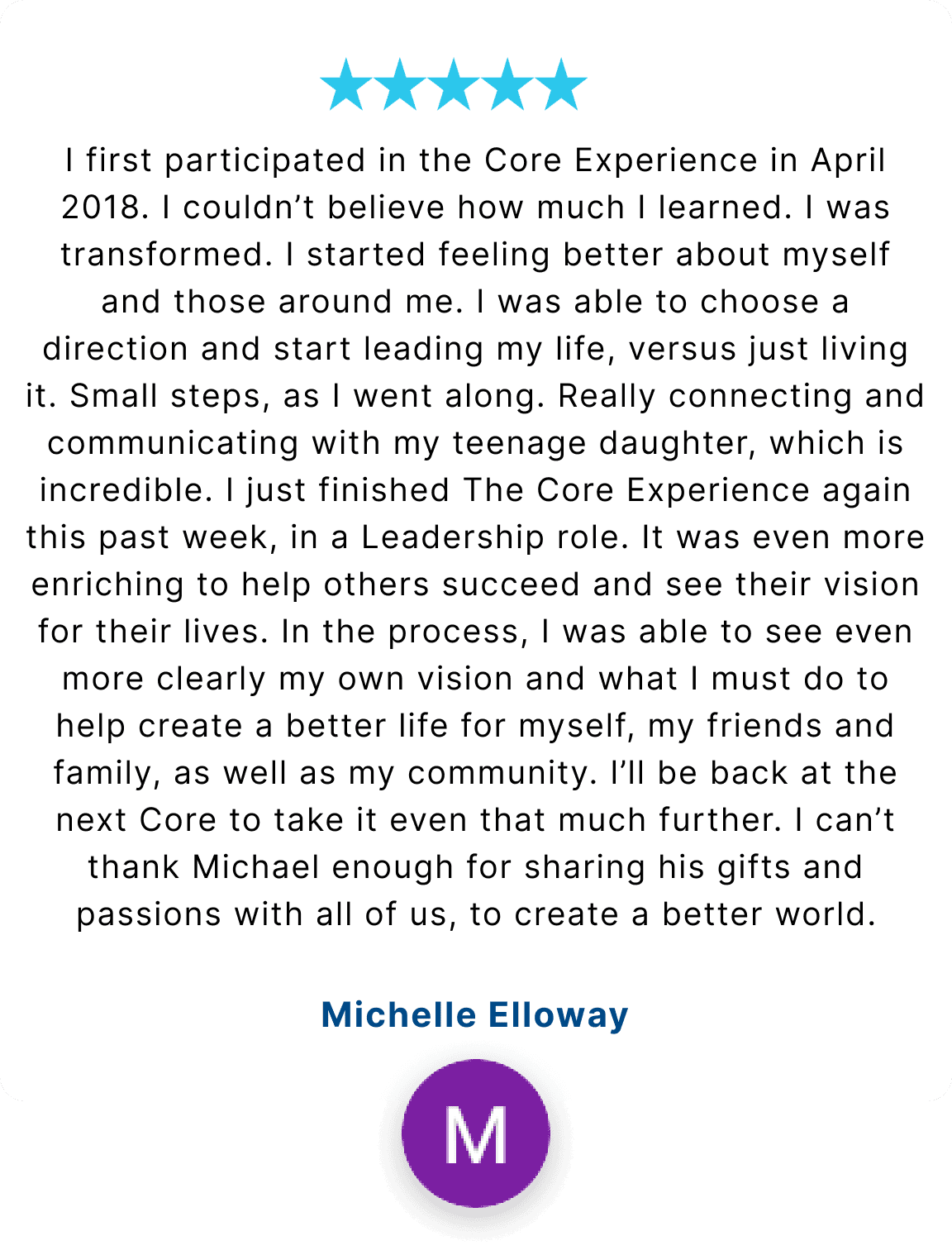 Client testimonial