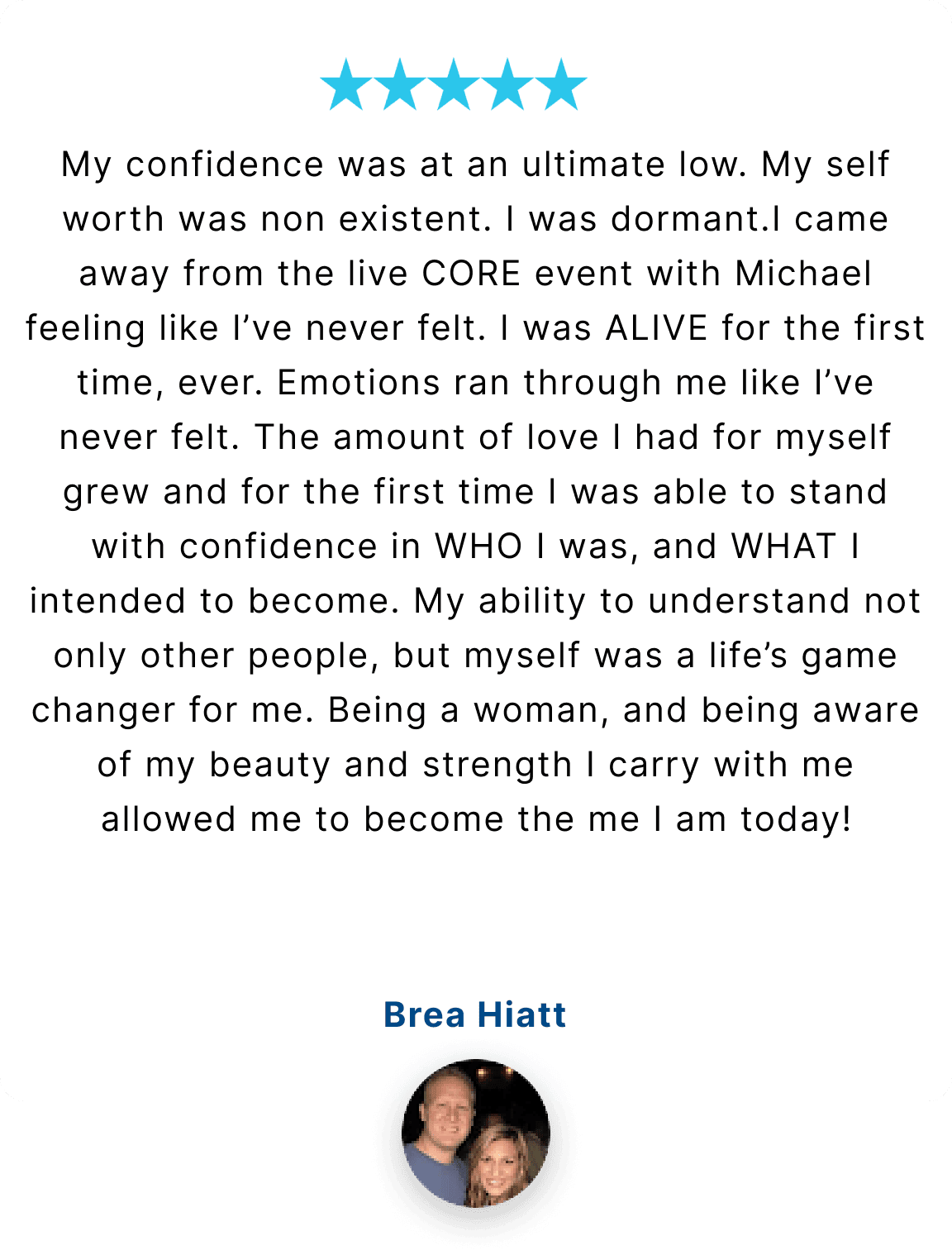 Client testimonial