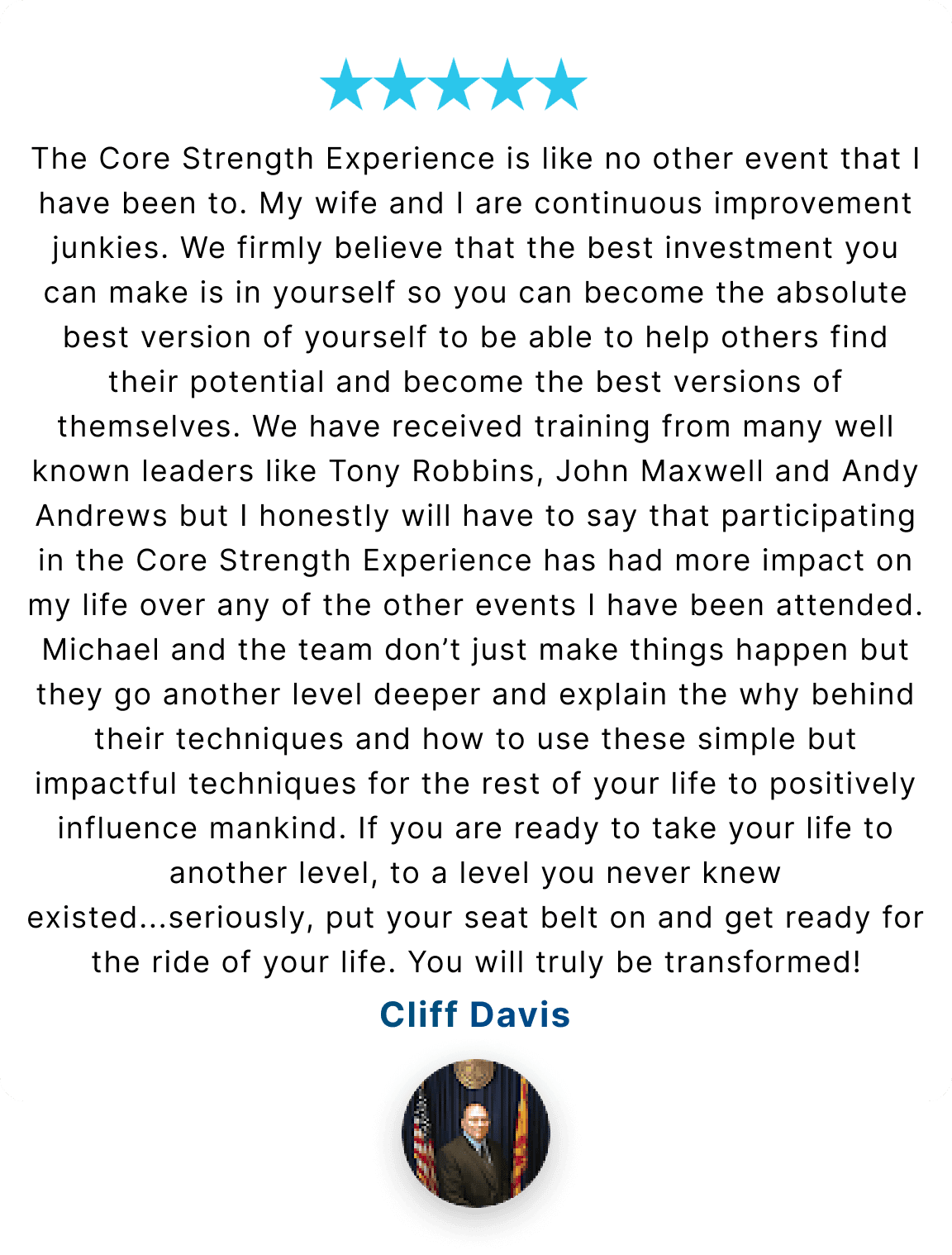 Client testimonial